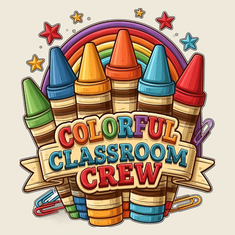 Farbenfrohe Klassenzimmercrew