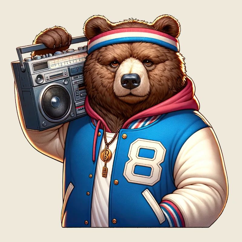 Stilisierte Illustration eines coolen Bären