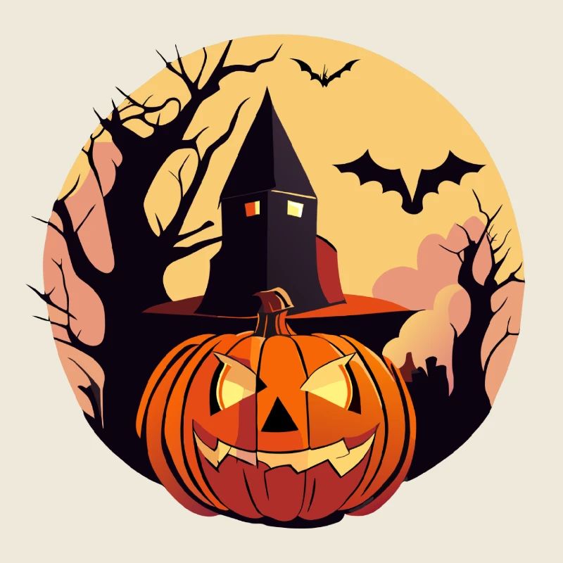 Nuit hantée d'Halloween au clair de lune