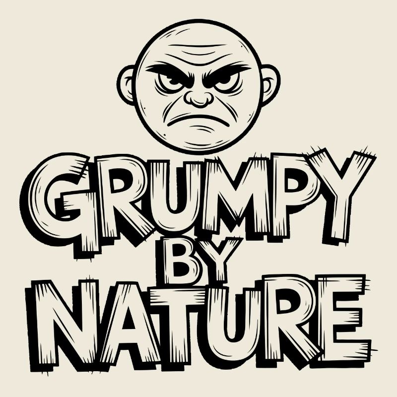 Grumpy and bad-tempered, angry face