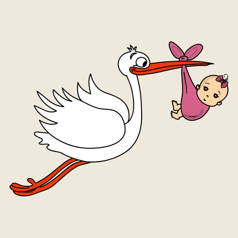 Storch Mädchen Junge Babies Schwanger