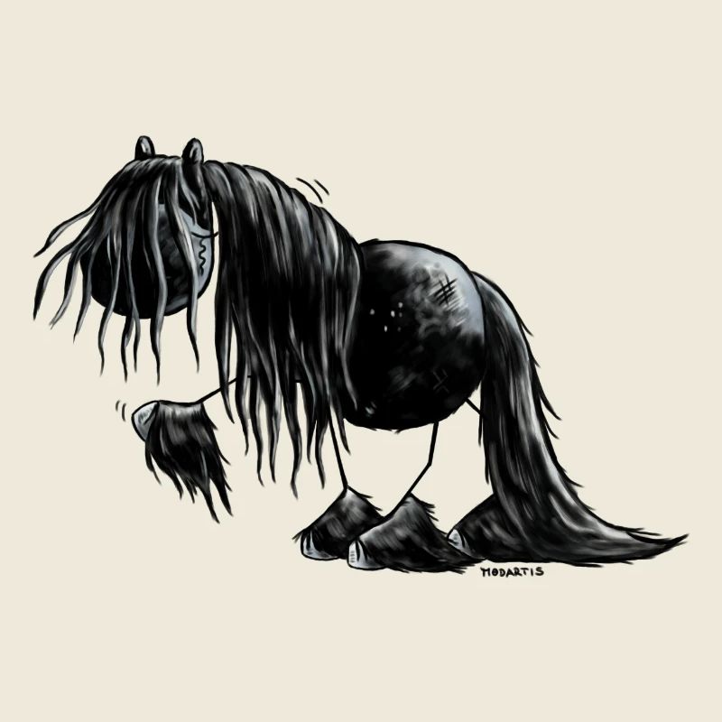 Frison cheval dessin animé