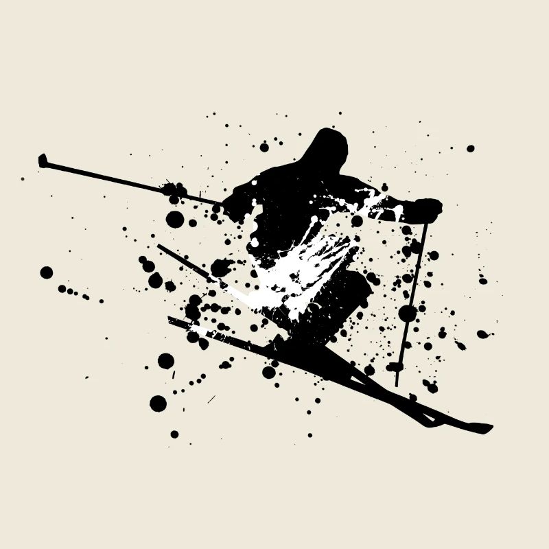 Skier Ski Freestyle Minimal Art