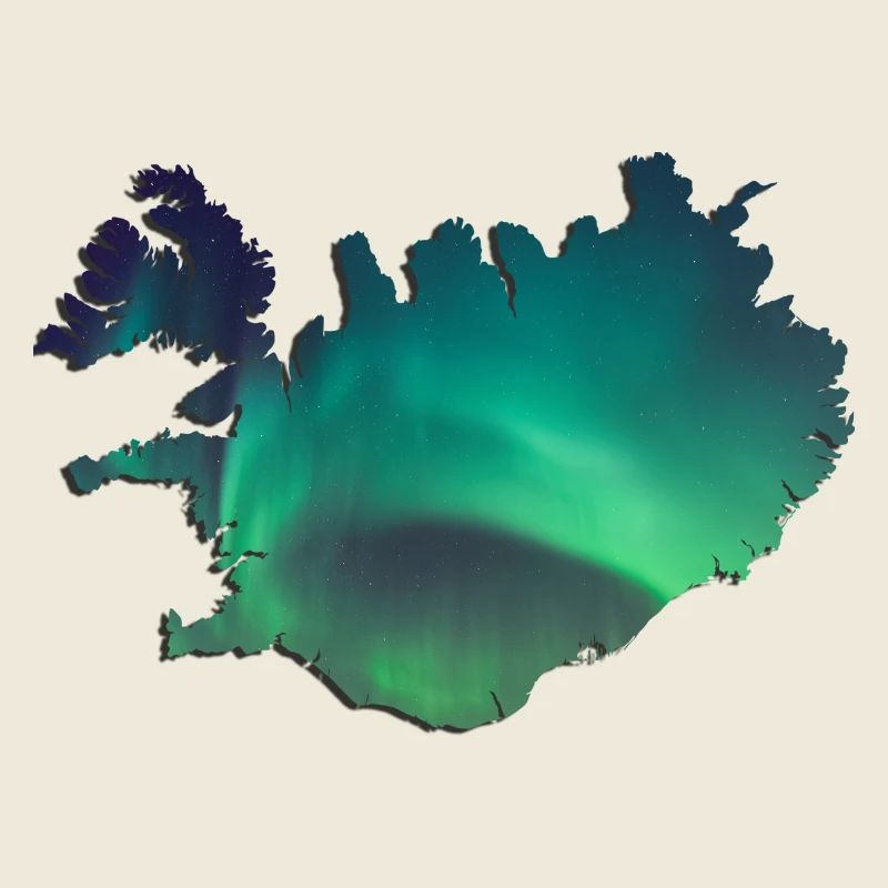 Islande Islande Aurores boréales Conception topographique