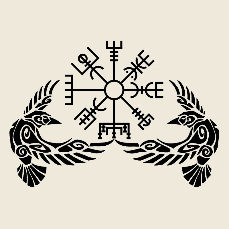 Black ravens and Viking compass