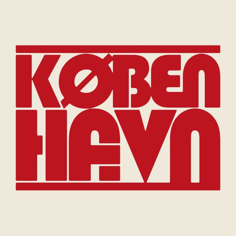 Copenhague, Danemark Description de la conception typographique