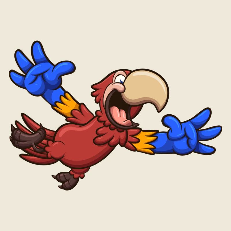 Cartoon Red Macaw