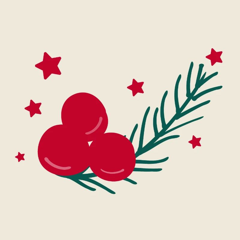 Christmas Holly leaf with berries