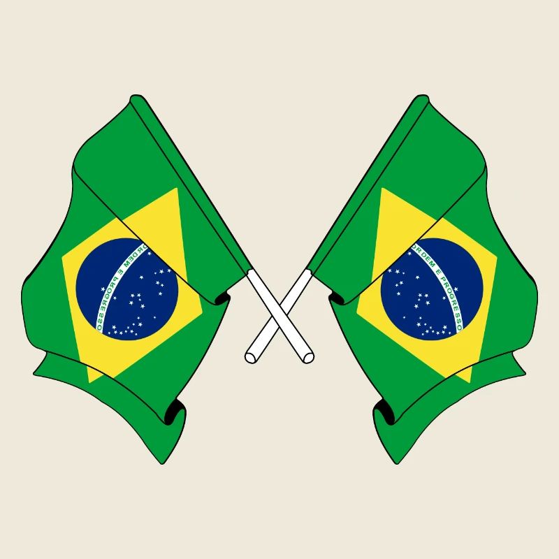 Flag Brazil crossed
