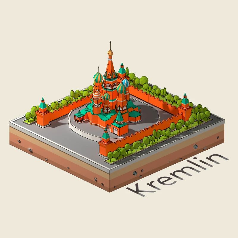Geometric low poly The Kremlin