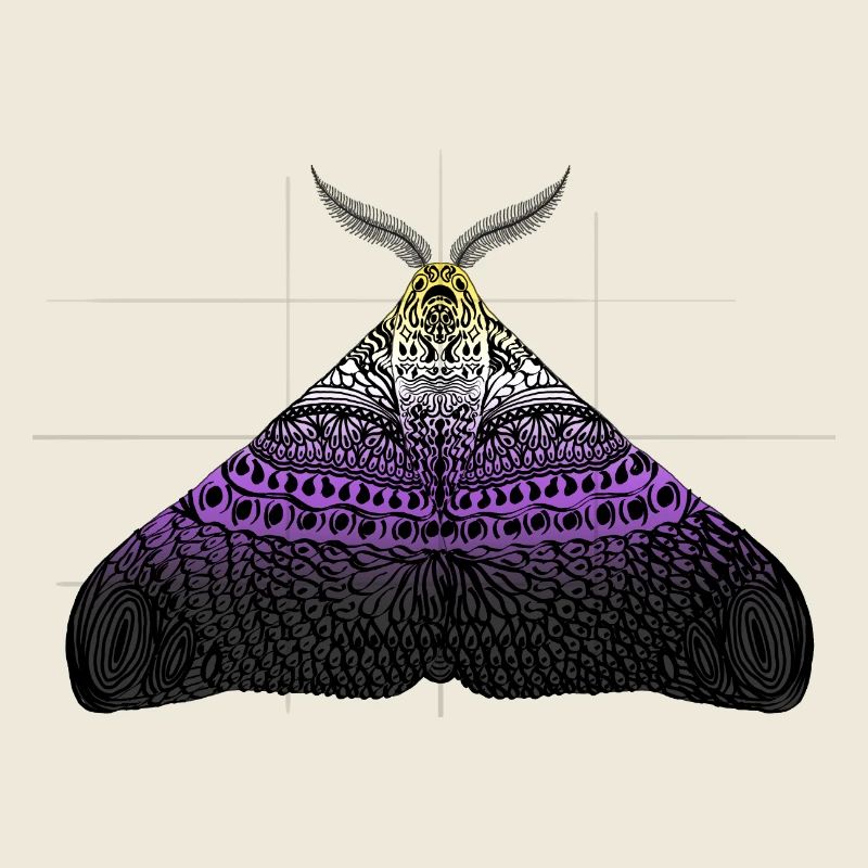 Non Binary Pride Moth Motif A