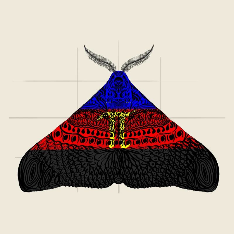 Polyamorous Pride Moth Motif A