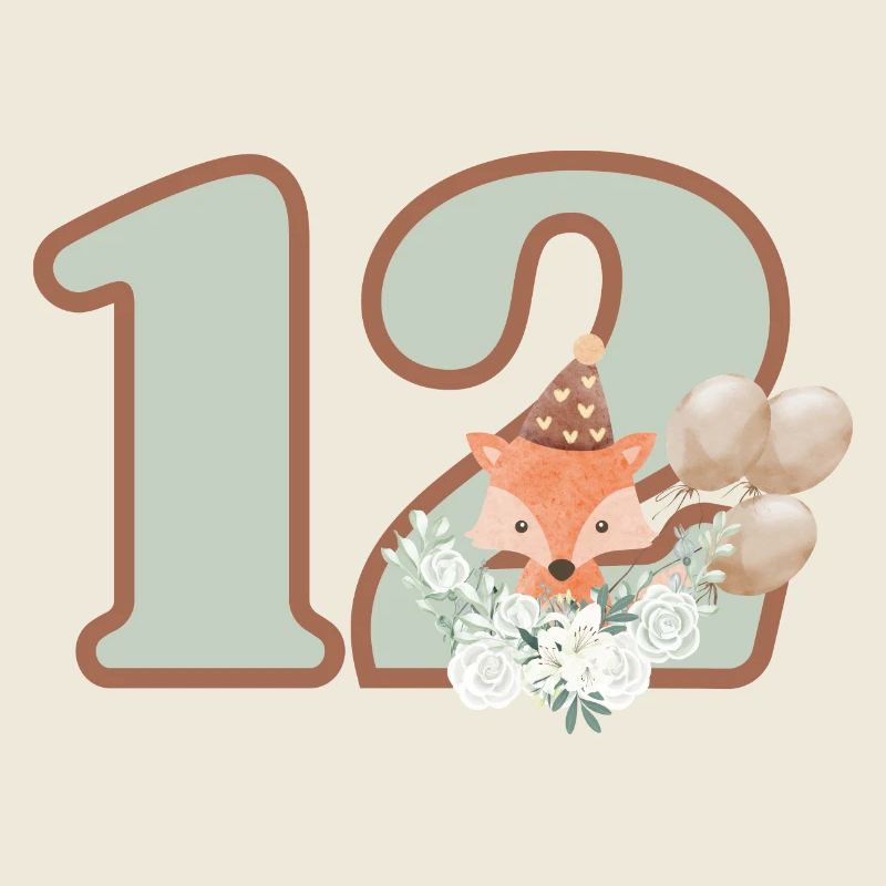 12e anniversaire renard fleurs
