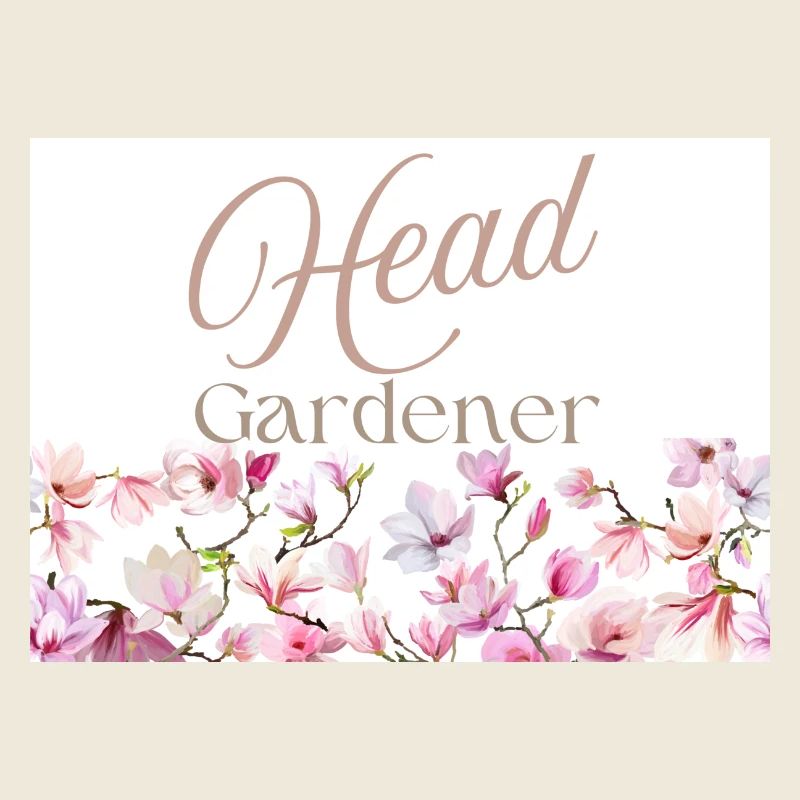 Head Gardener Elegant Script with Floral Border