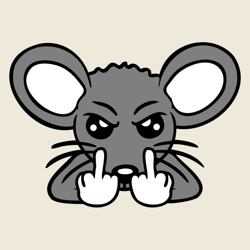 Maus Böse Wütend Frustriert Aggressiv Mittelfinger