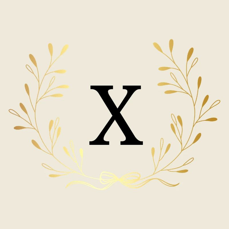 Buchstabe x Goldene Blumenkrone