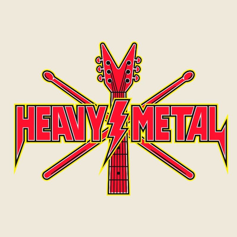 Thunderbolt Heavy Metal Guitar Logo
