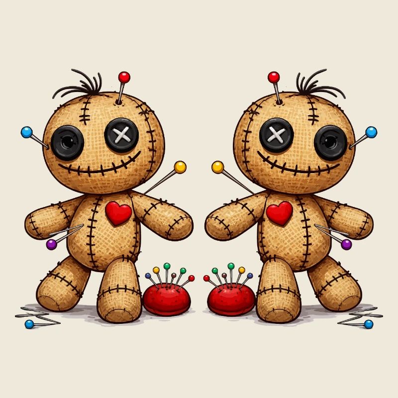 Voodoo doll with needles