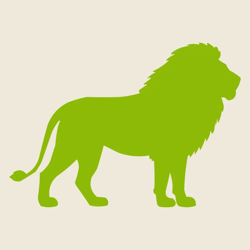 Lion Silhouette Neon Green