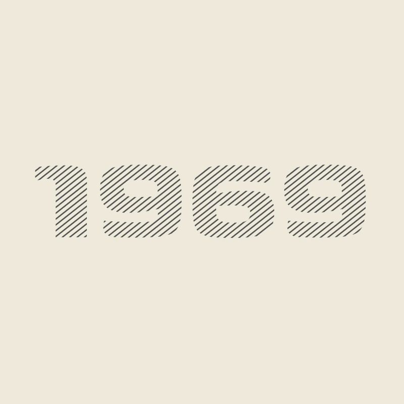 Né en 1969 Retro Stripe Design d’anniversaire moderne