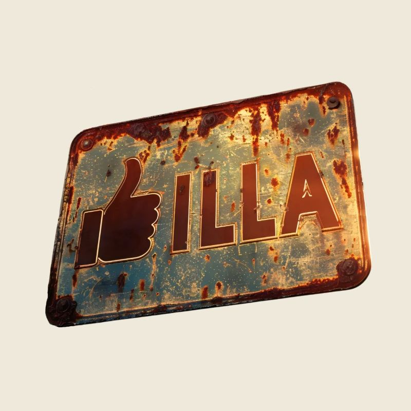 Vintage-Schild "GIlla" mit Retro-Touch