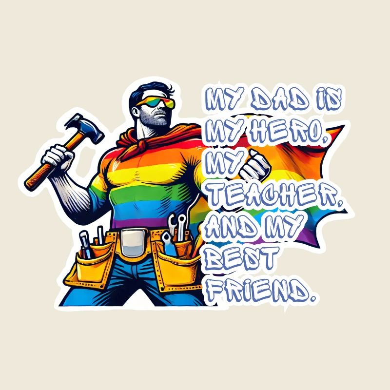 Papa – Superheld in den Farben des Regenbogens