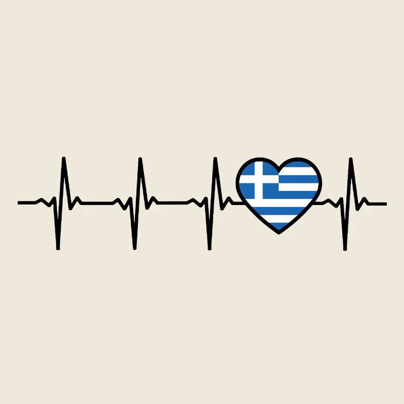 Grèce Heartbeat Drapeau Grec