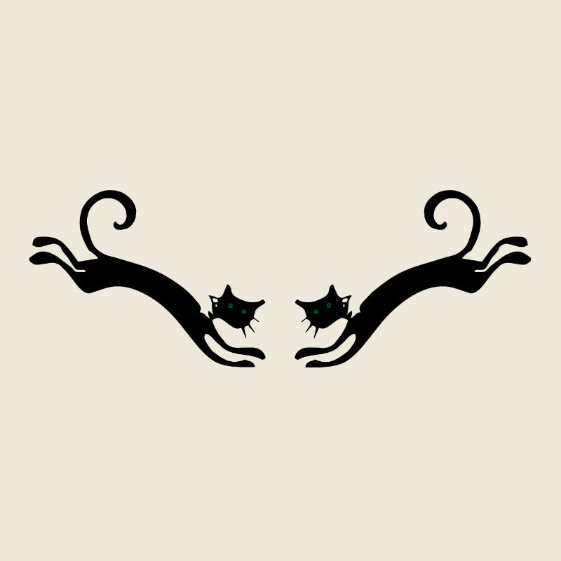 Chats face à face, chat chic, original, raffiné