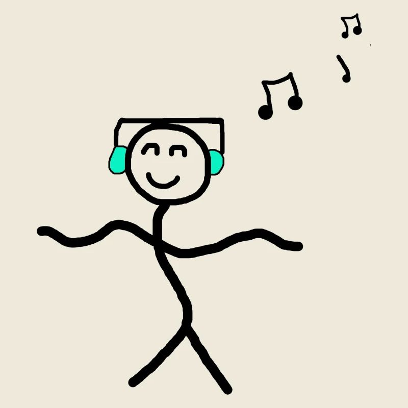 Music Dancing Happy Stick Figures