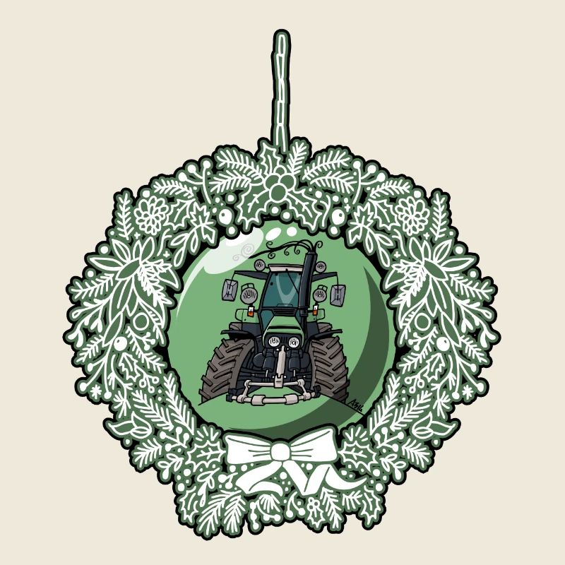 Weihnachtskranz Grün Traktor 617