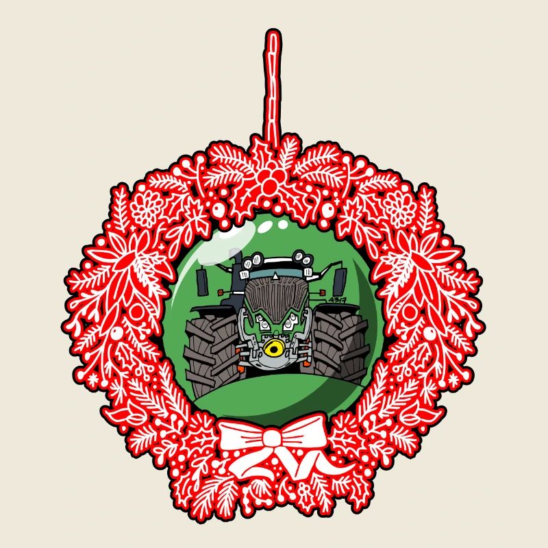 Weihnachtskranz Grün Traktor 512