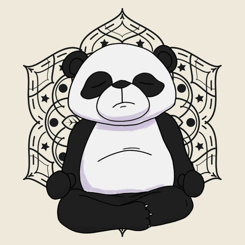 Yoga Panda Bear Meditation