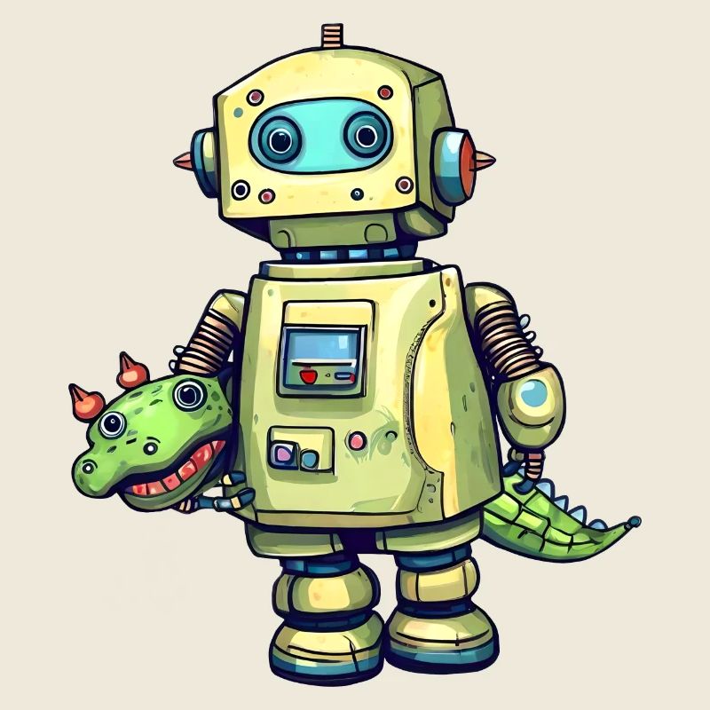 Petit robot avec crocodile jouet