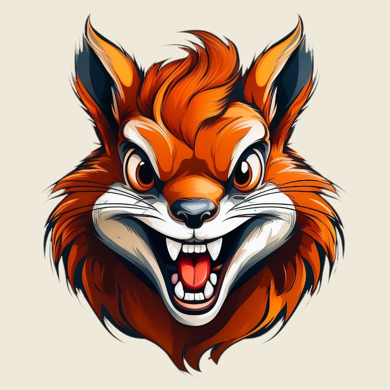 Wild angry animal pugnacious combative squirrel