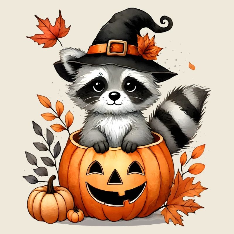 Raton laveur d’Halloween à la citrouille : Doux plaisir effrayant