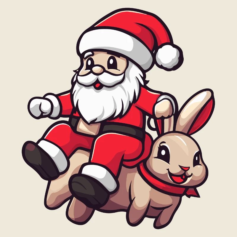 Hase Weihnachtsmann Cartoon