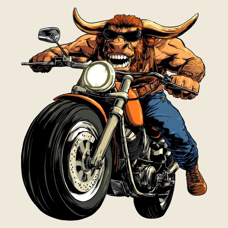 Stiere Motorrad / Motorradfahrer Stier
