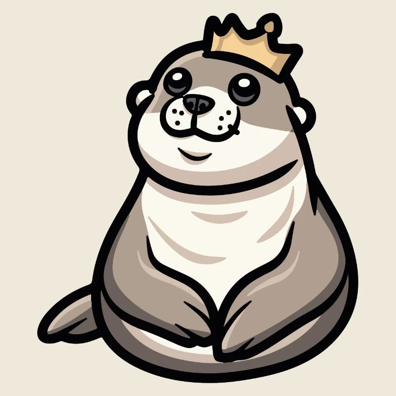 Couronne de dessin animé d’animal de phoque