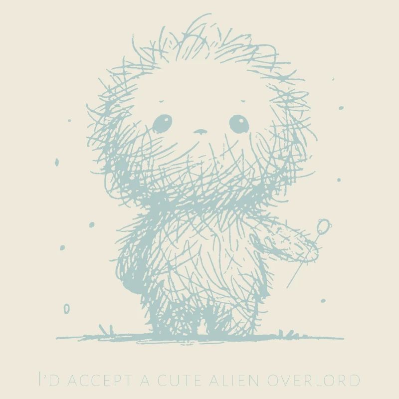 Cute Alien Overlord Funny Minimalist Saying