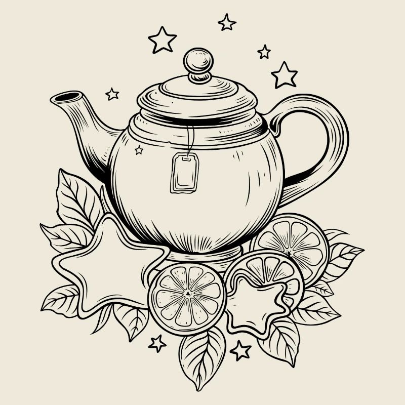 Théière avec Earl Grey, Étoiles et Citron
