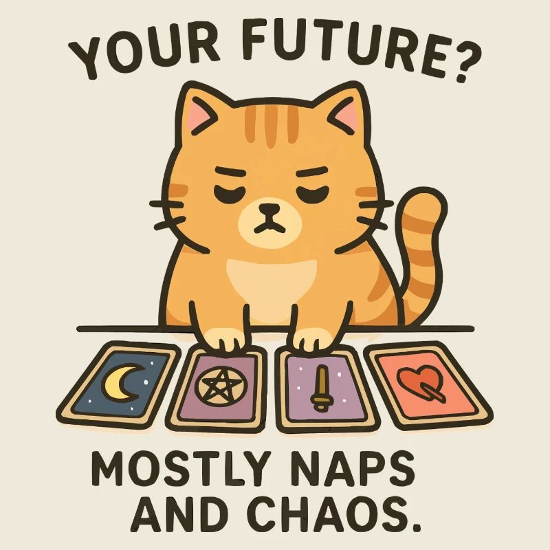 Your future? Mostly naps and chaos, cat, tarot,
