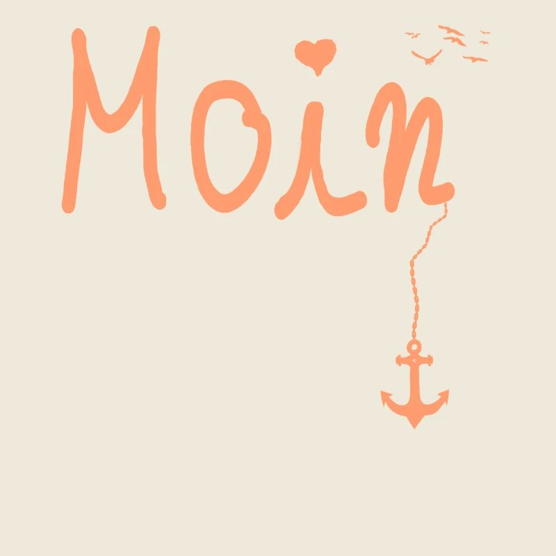 Moin Welcome Moin avec mouette en orange