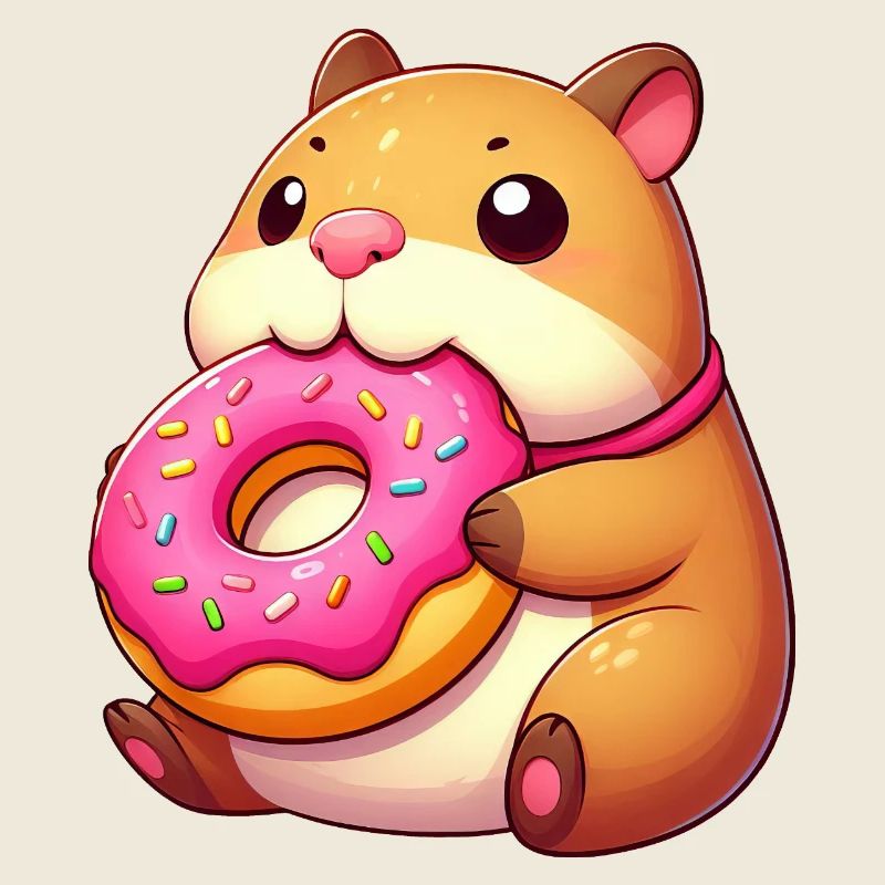 Capybara mignon avec beignet Dessert de collation mignon