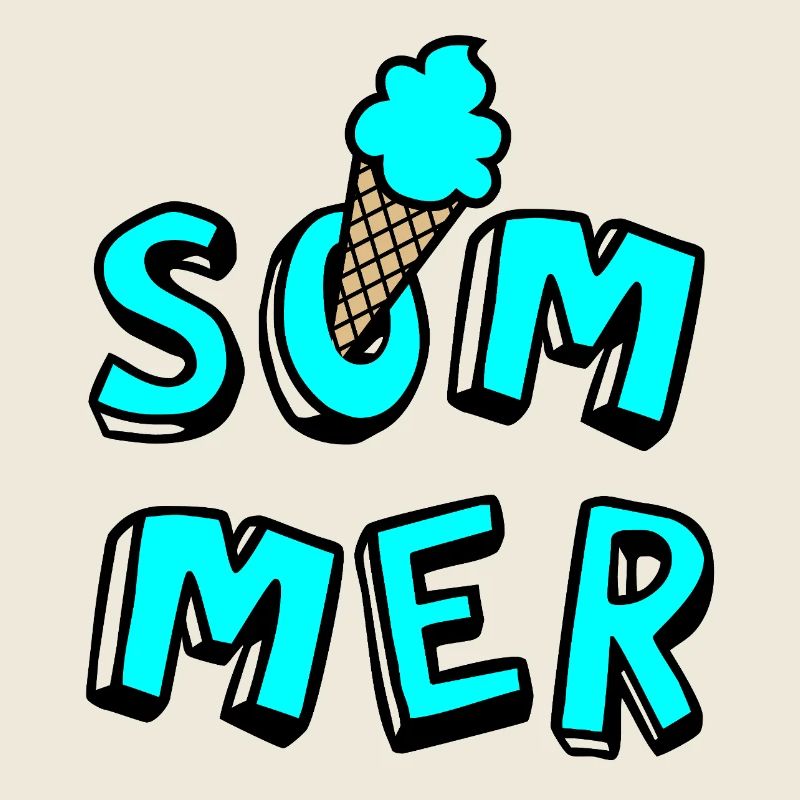 Sommer Eis Waffel Comicstyle Fun Lebensfreude Fan