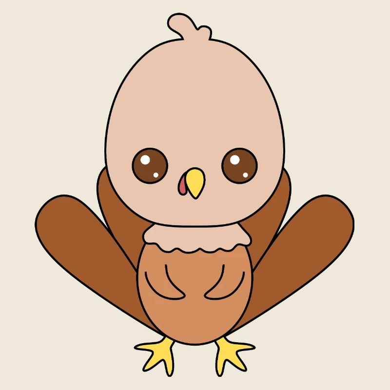 Conception de personnage de dinde mignonne