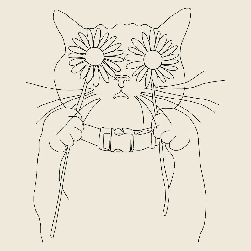 Katze mit Gänseblümchen