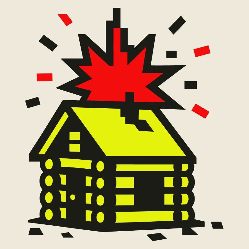 Explosion Hütte 8bit Pixelart