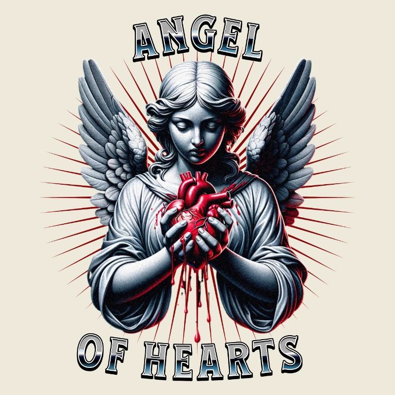 Engel mit blutendem Herz