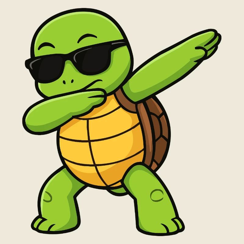 Dab Turtle with sunglasses