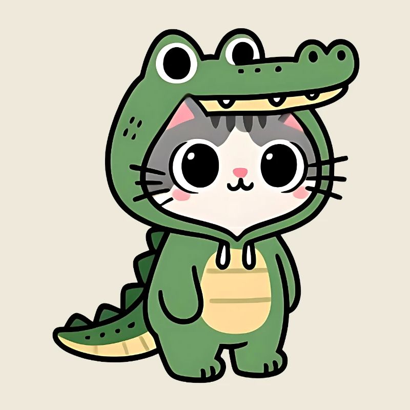 Chat crocodile Kawaii